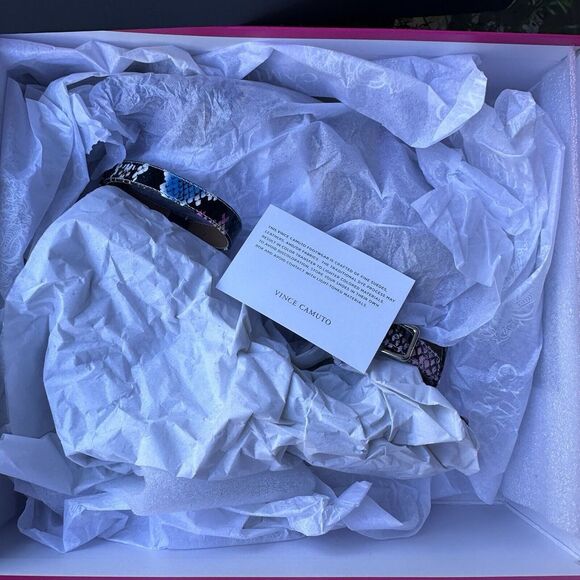 Vincent Camuto Gallanna Wedge Sandals Leather Size 6 Multicolor Snake Print NWB - Picture 9 of 10